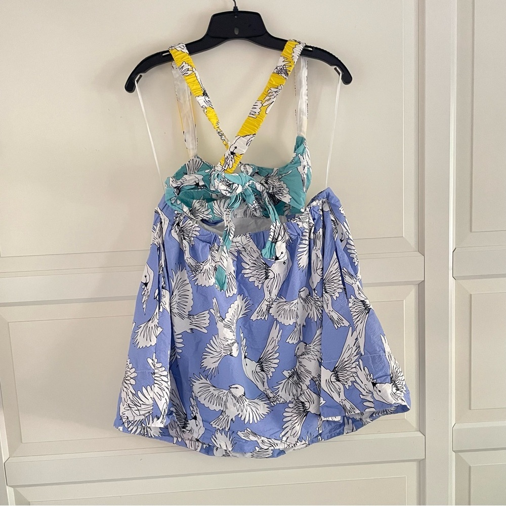 Blue Tropical Print Tie-Back Maeve Sundress - Picture 5 of 15